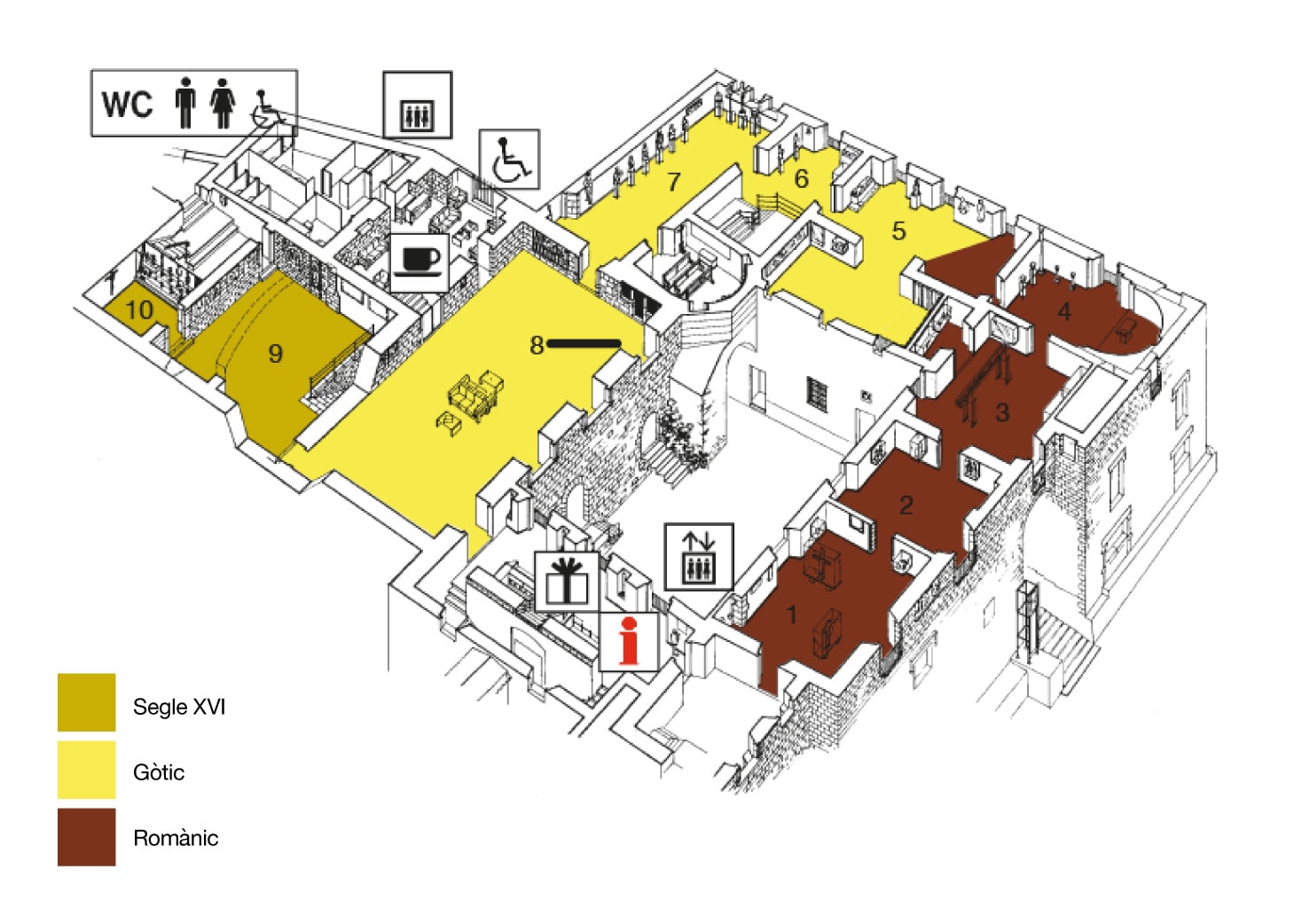 Mapa de la primera planta del Museu d'Art de girona