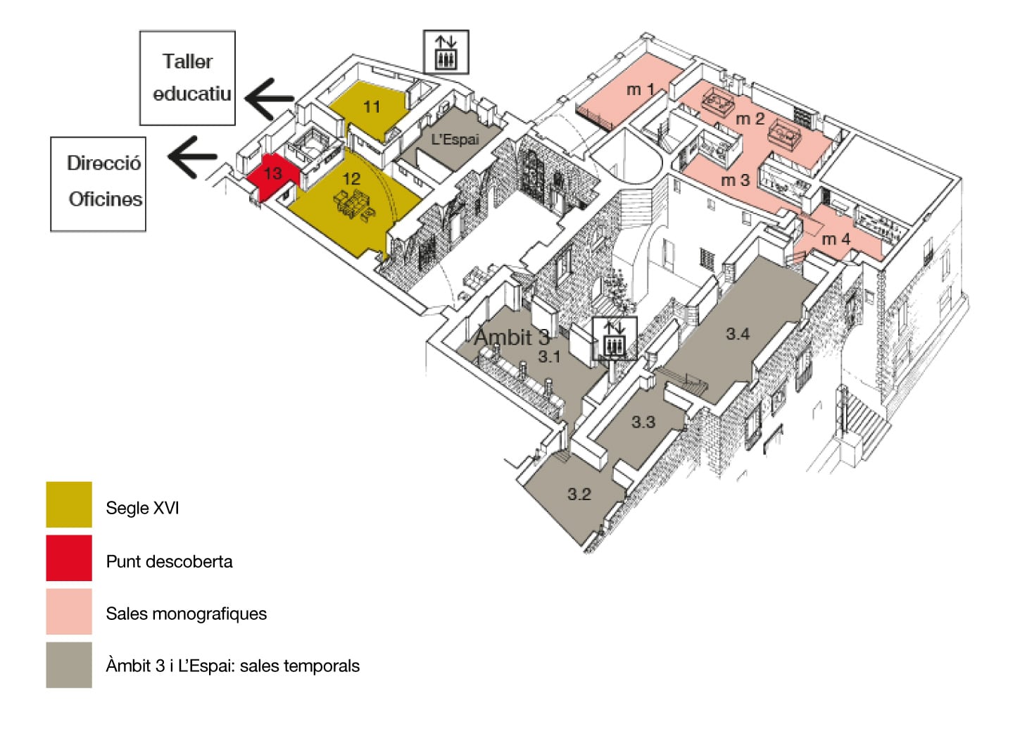 Mapa de la segona planta del Museu d'Art de girona