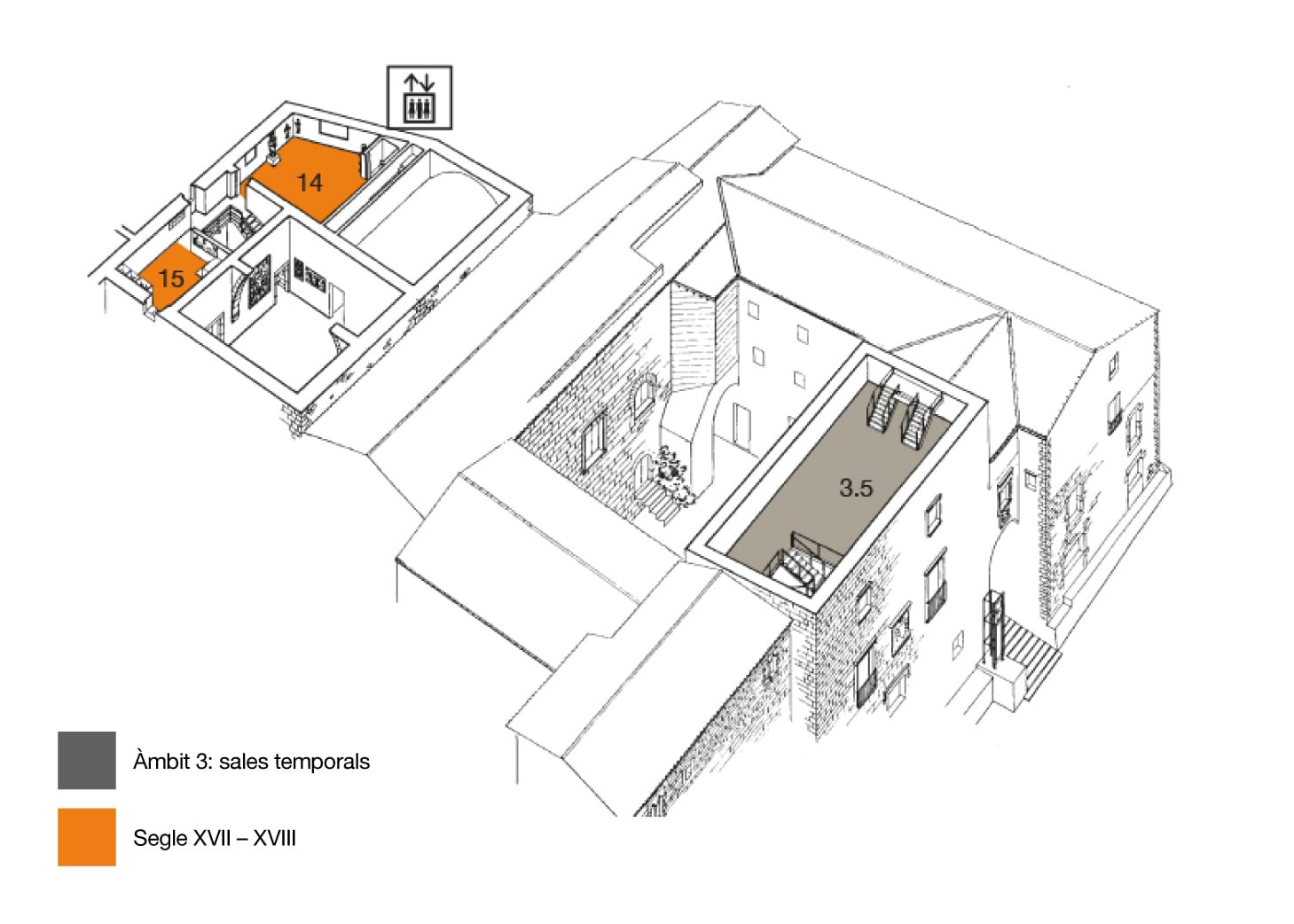 Mapa de la tercera planta del Museu d'Art de girona